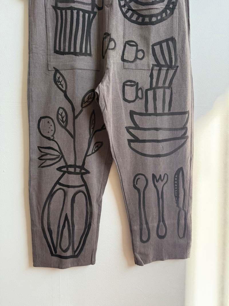 Happy French Gang #103 Hand-Painted Jumpsuit - Le Repas