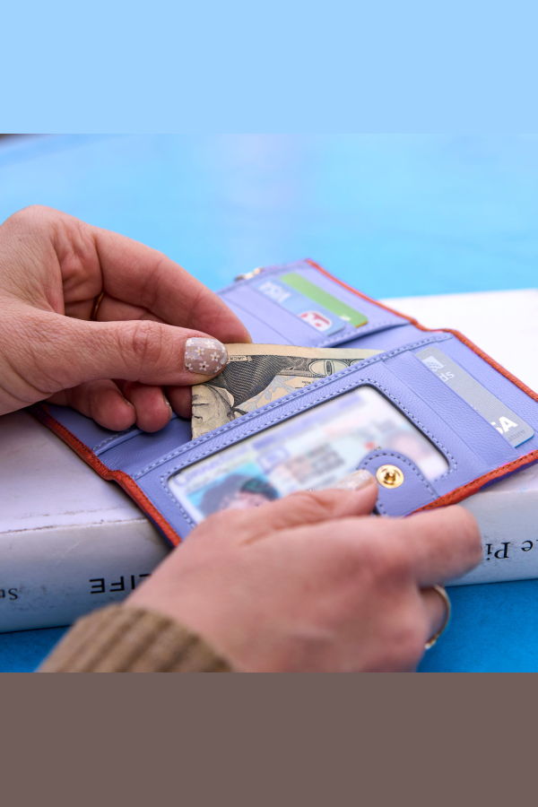 Tusk Ascot Slim Card Case - Lime/Orange/Espresso/Lavender