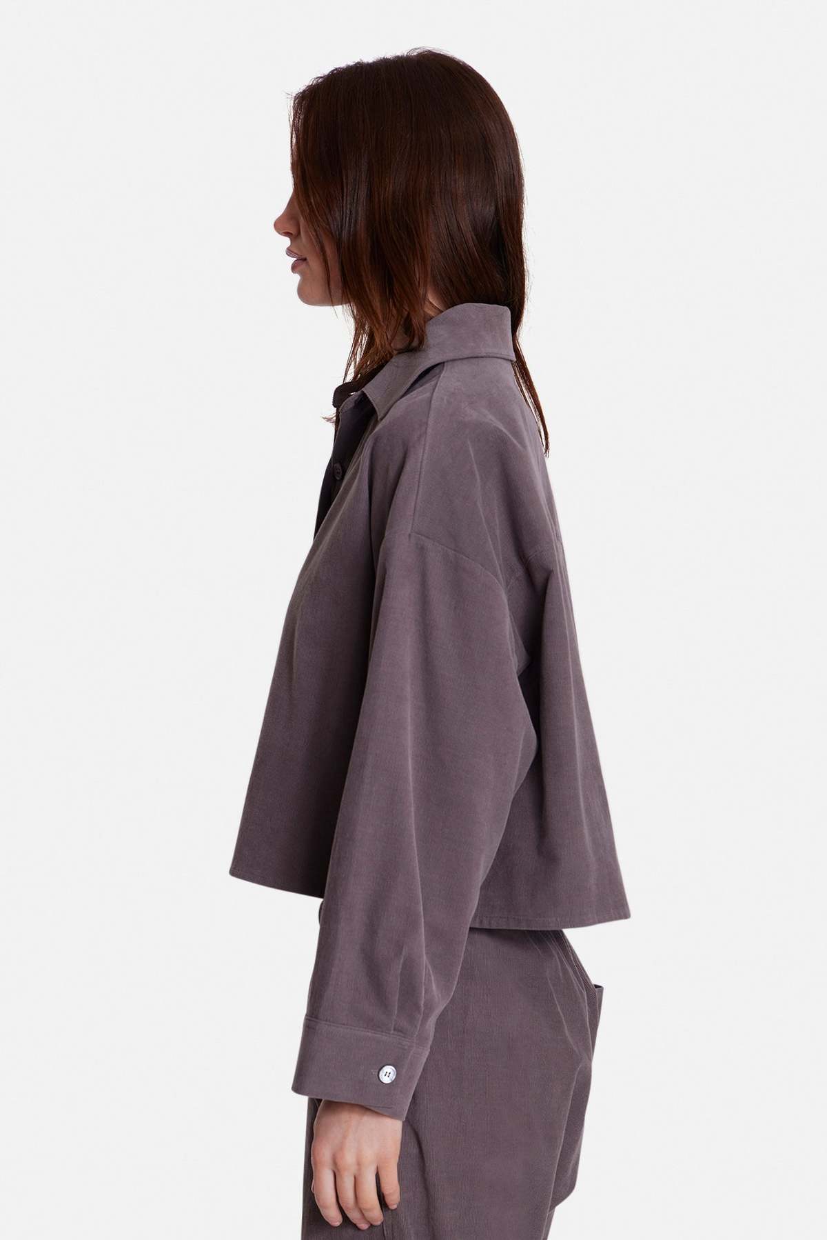 The Tile Club Foxy Micro Cord Crop Shirt - Image 2 of 3