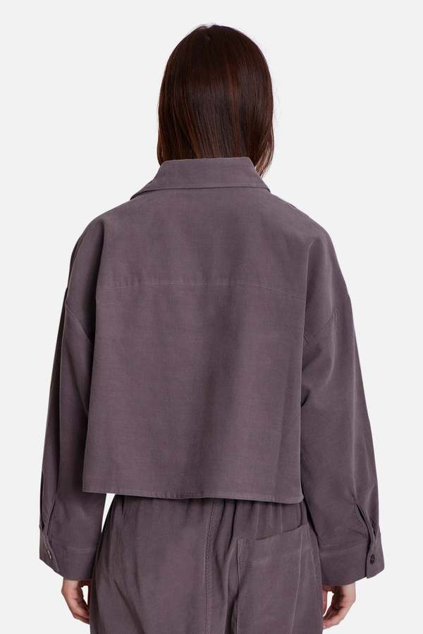 The Tile Club Foxy Micro Cord Crop Shirt