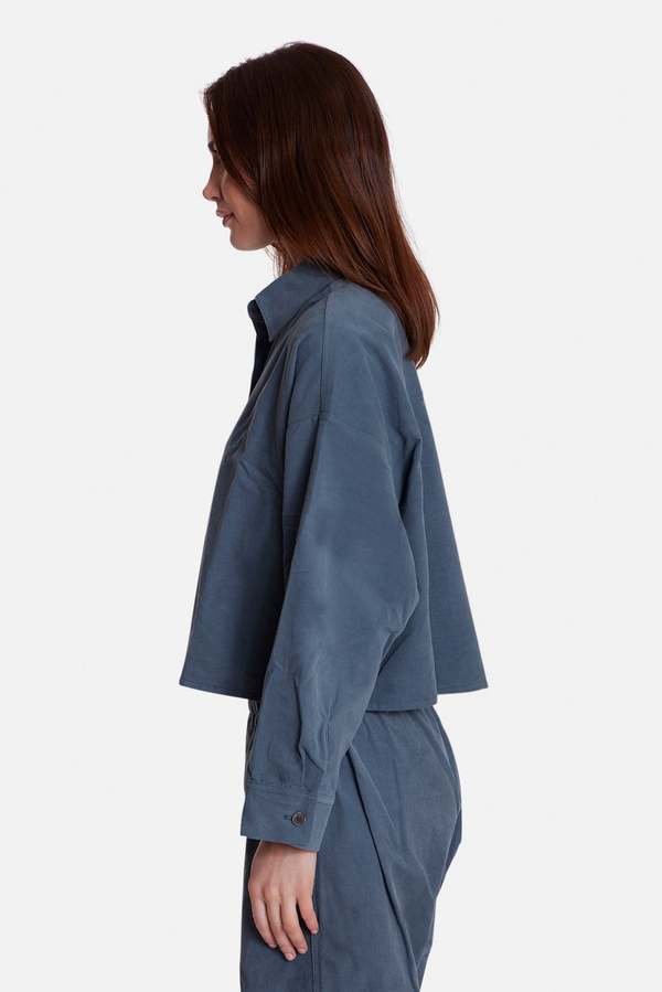 The Tile Club Foxy Micro Cord Crop Shirt