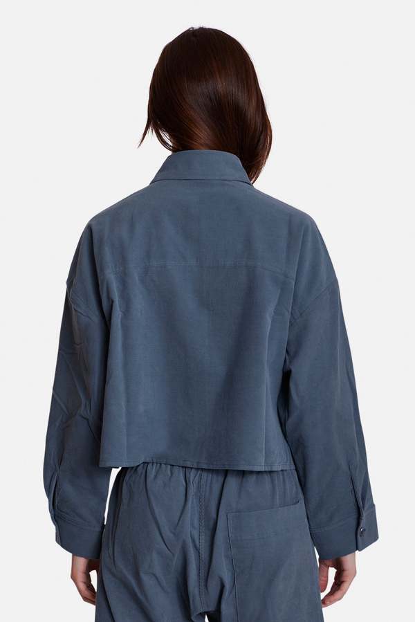 The Tile Club Foxy Micro Cord Crop Shirt
