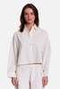 The Tile Club Foxy Micro Cord Crop Shirt - White - Thumbnail 1