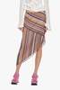 Anna Sui Wavy Chevron Knit Asymmetrical Stripe Skirt - Thumbnail 2