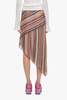 Anna Sui Wavy Chevron Knit Asymmetrical Stripe Skirt - Thumbnail 5