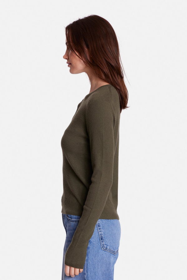 The Tile Club Sylvia Cashmere Henley Sweater