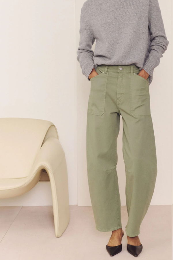 DL 1961 Miro Barrel Vintage Pants - Super Green