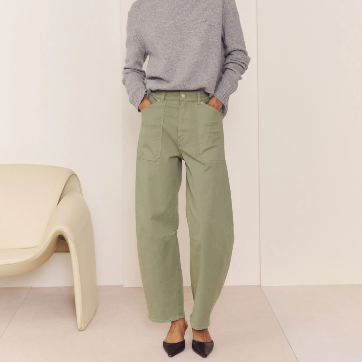 DL 1961 Miro Barrel Vintage Pants - Super Green - Image 1 of 4