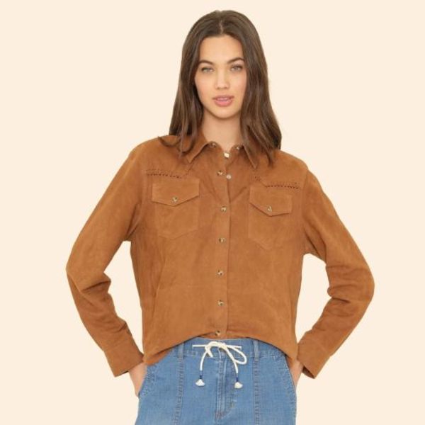 Xirena Billie Suede Shirt - Mustang
