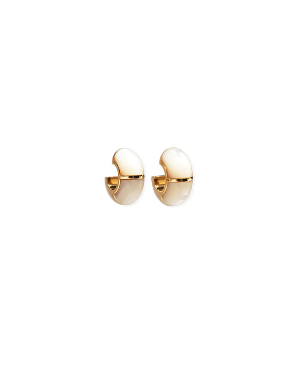 Lizzie Fortunato Zellige Hoops Earrings - Mother Of Pearl