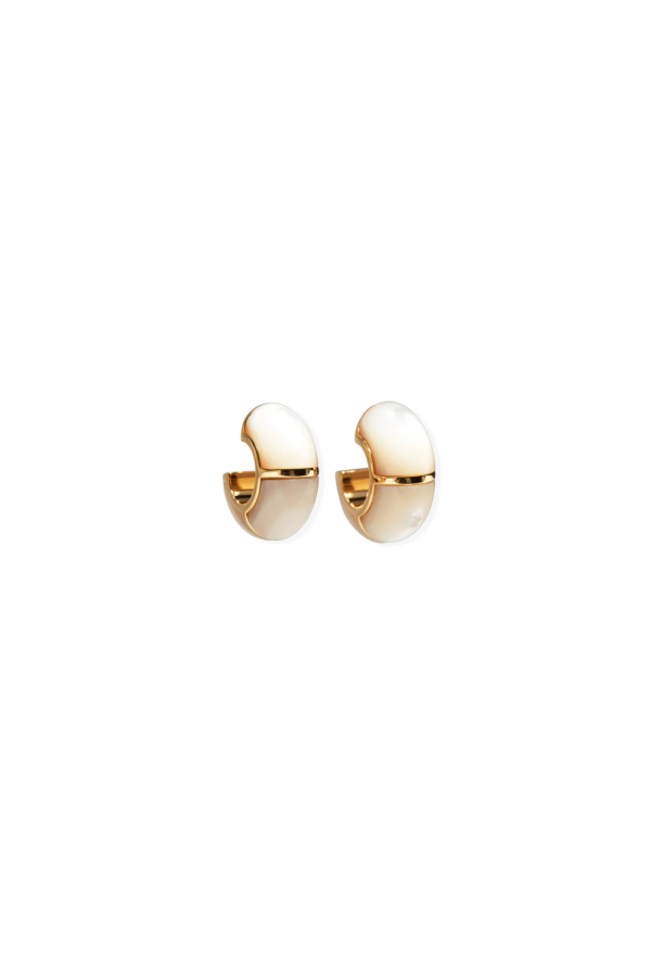 Lizzie Fortunato Zellige Hoops Earrings - Mother Of Pearl