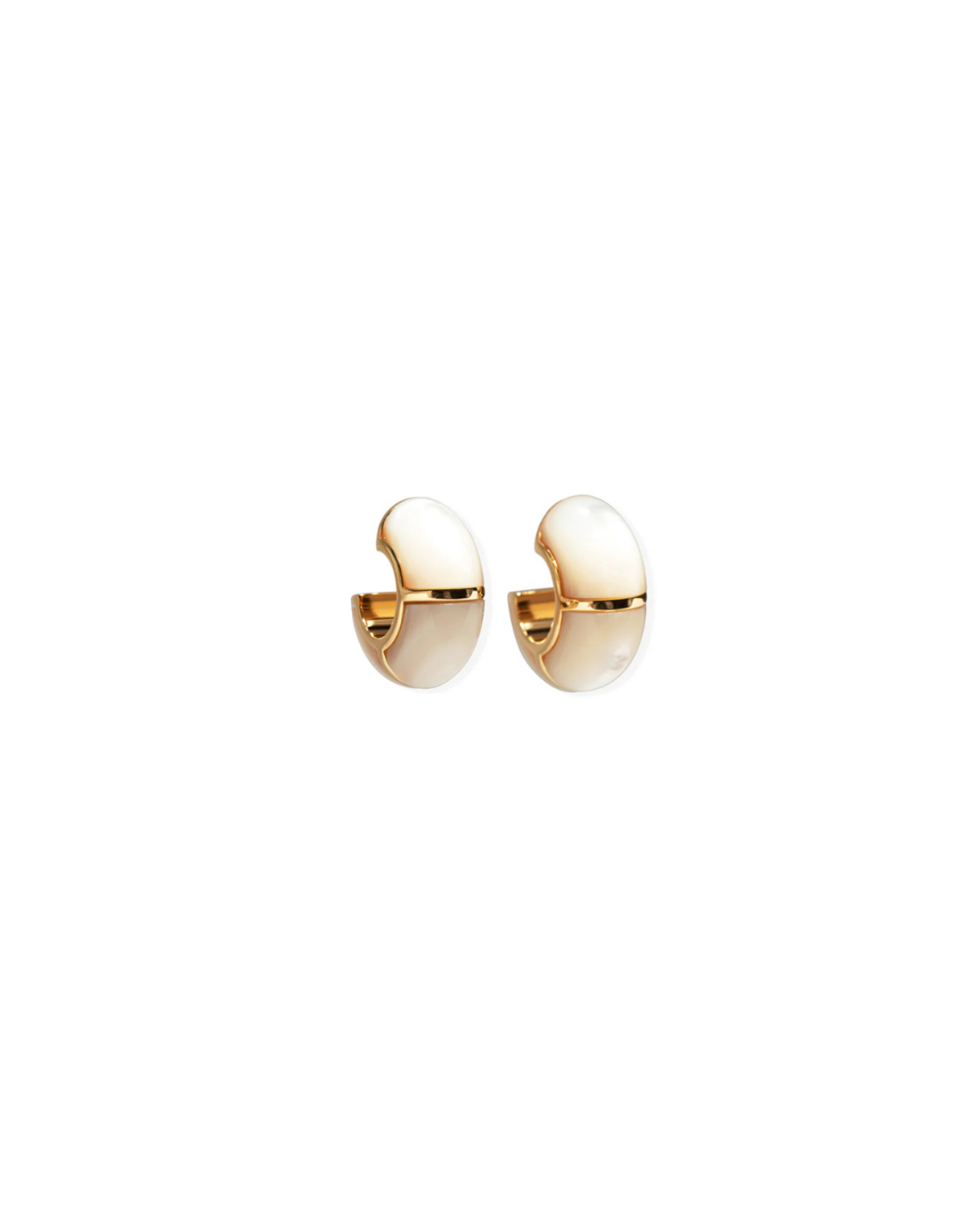 Lizzie Fortunato Zellige Hoops Earrings - Mother Of Pearl - Image 1 of 4