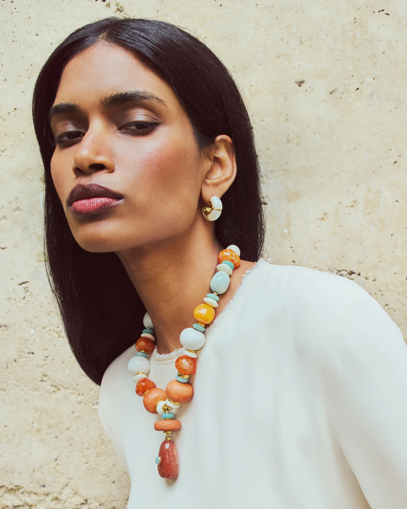 Lizzie Fortunato Zellige Hoops Earrings - Mother Of Pearl