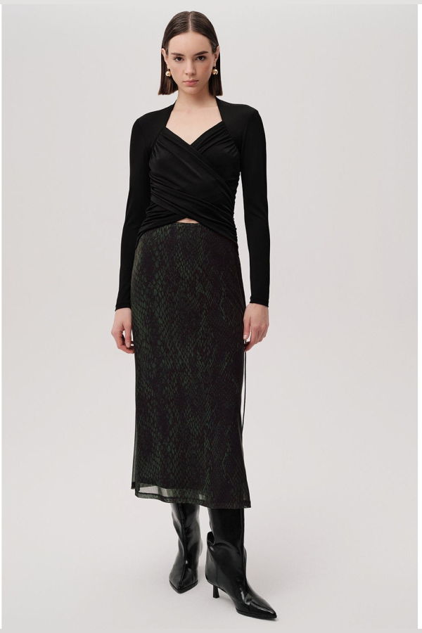 Exquise USA Linda K Skirt - Green-Black