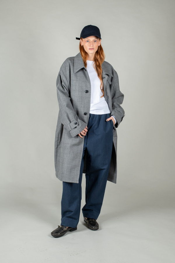 mfpen Client Coat - Grey Glen Check