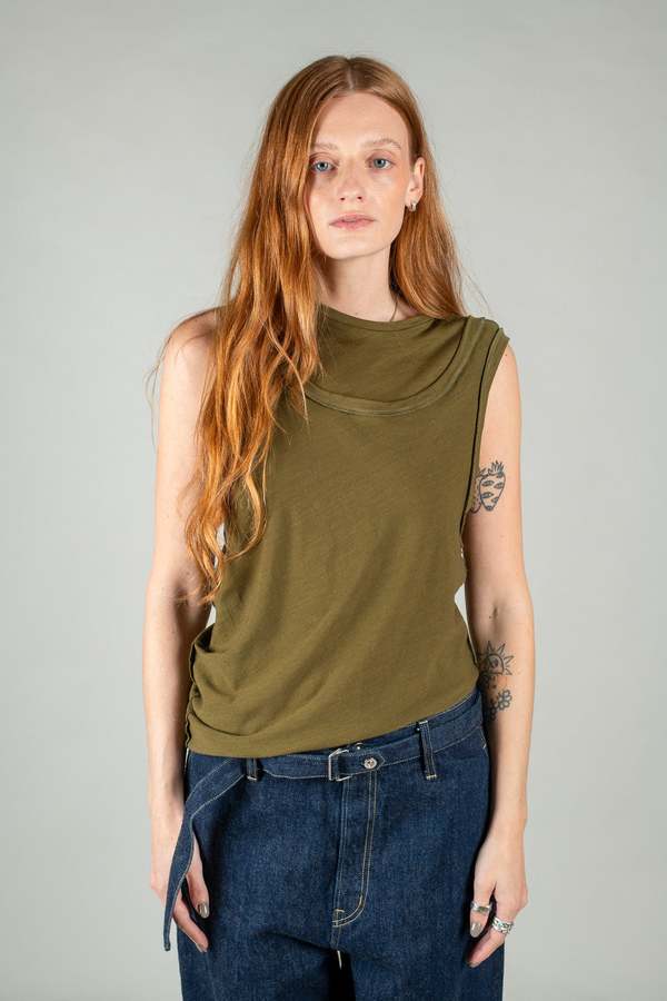Wanze Double Layered Tank - Olive