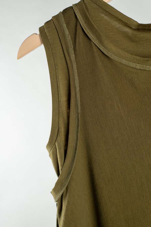 Wanze Double Layered Tank - Olive