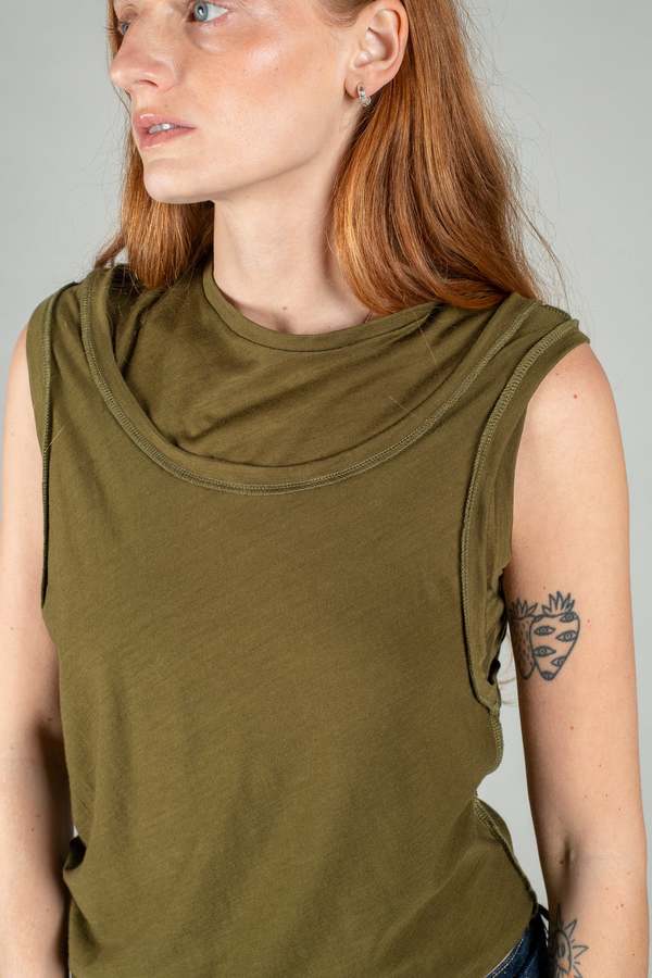 Wanze Double Layered Tank - Olive