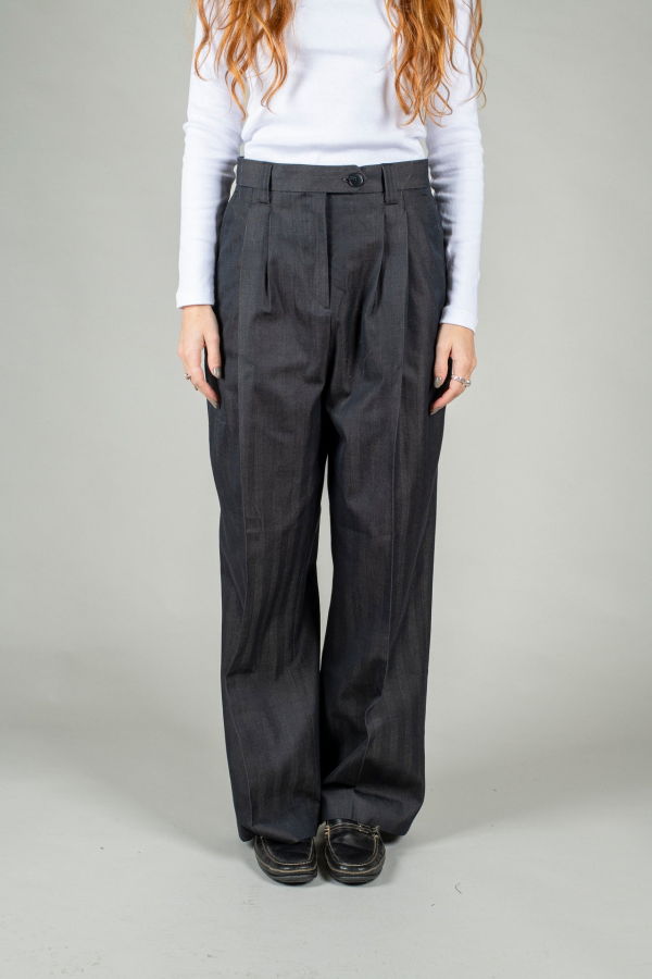 mfpen Favourite Trousers - Black Solaro Herringbone