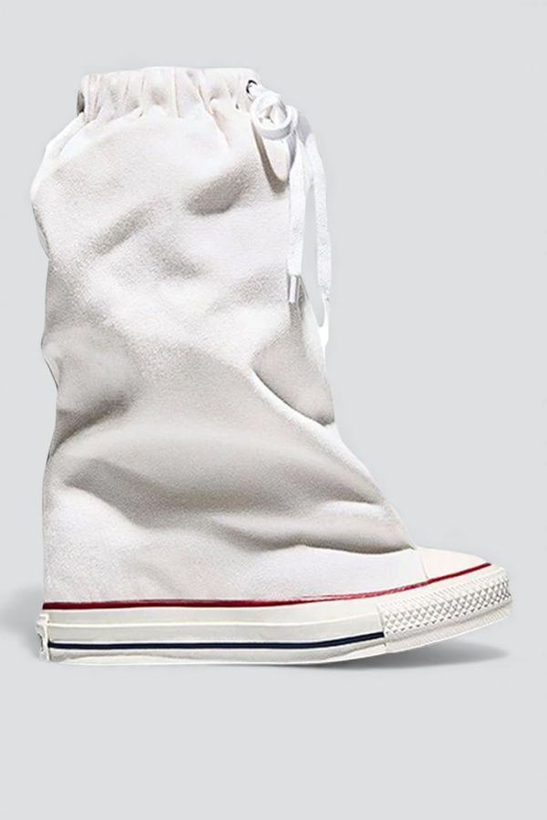 Vaquera White Converse All Star XHi Slouch Wedge Boot