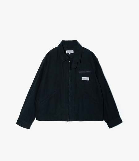 Engineered Garments LONG LOGGER JACKET FLIGHT SATIN NYLON - BLACK