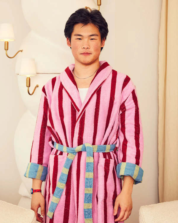 Dusen Dusen Magnolia Stripe Bathrobe
