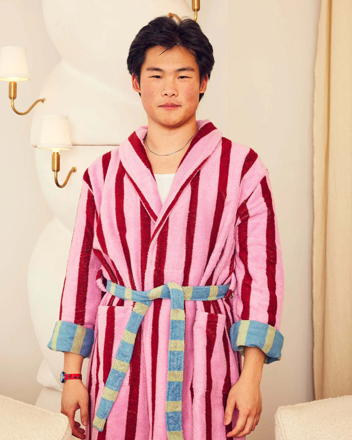 Dusen Dusen Magnolia Stripe Bathrobe - Image 9 of 11
