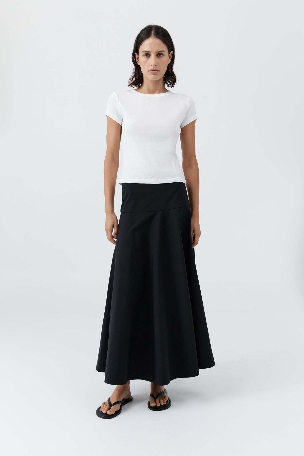 St. Agni Cotton Circle Hem Skirt - Black - Image 1 of 7