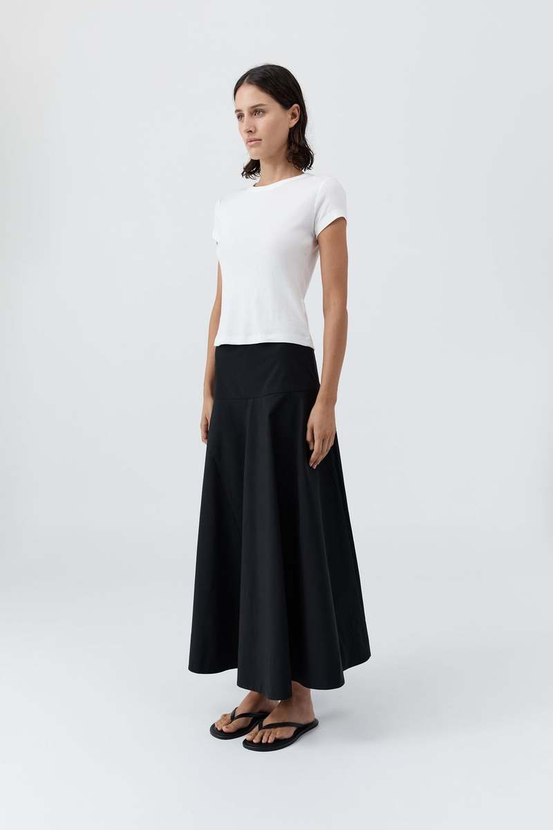 St. Agni Cotton Circle Hem Skirt - Black