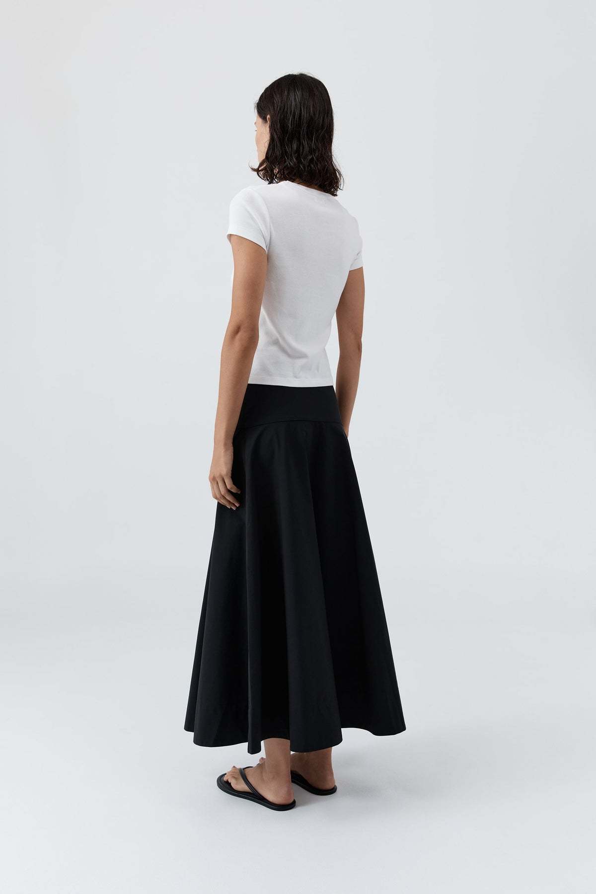 St. Agni Cotton Circle Hem Skirt - Black - Image 4 of 7