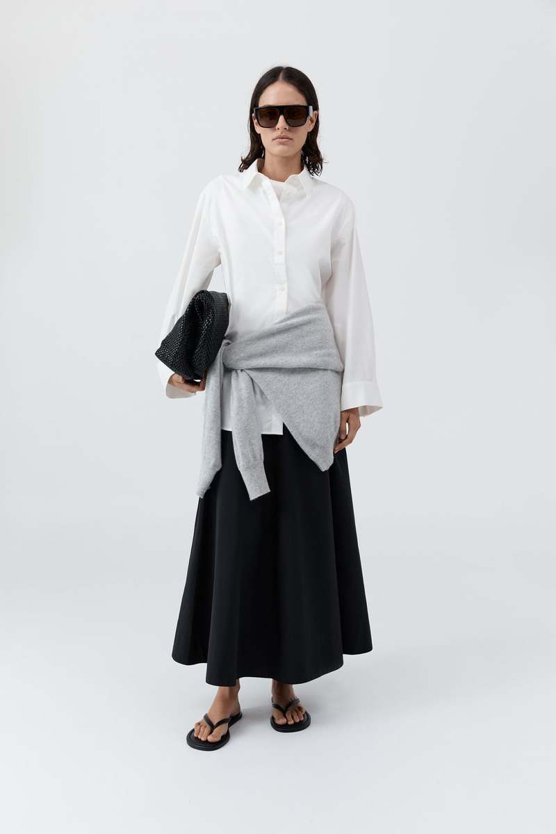 St. Agni Cotton Circle Hem Skirt - Black