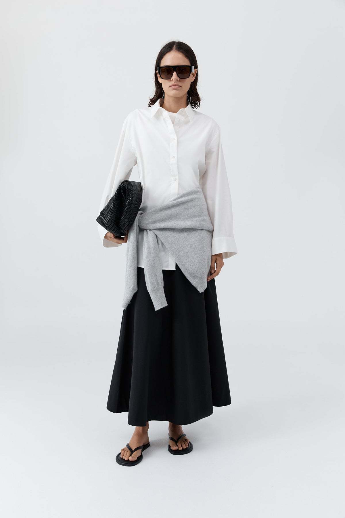 St. Agni Cotton Circle Hem Skirt - Black - Image 5 of 7