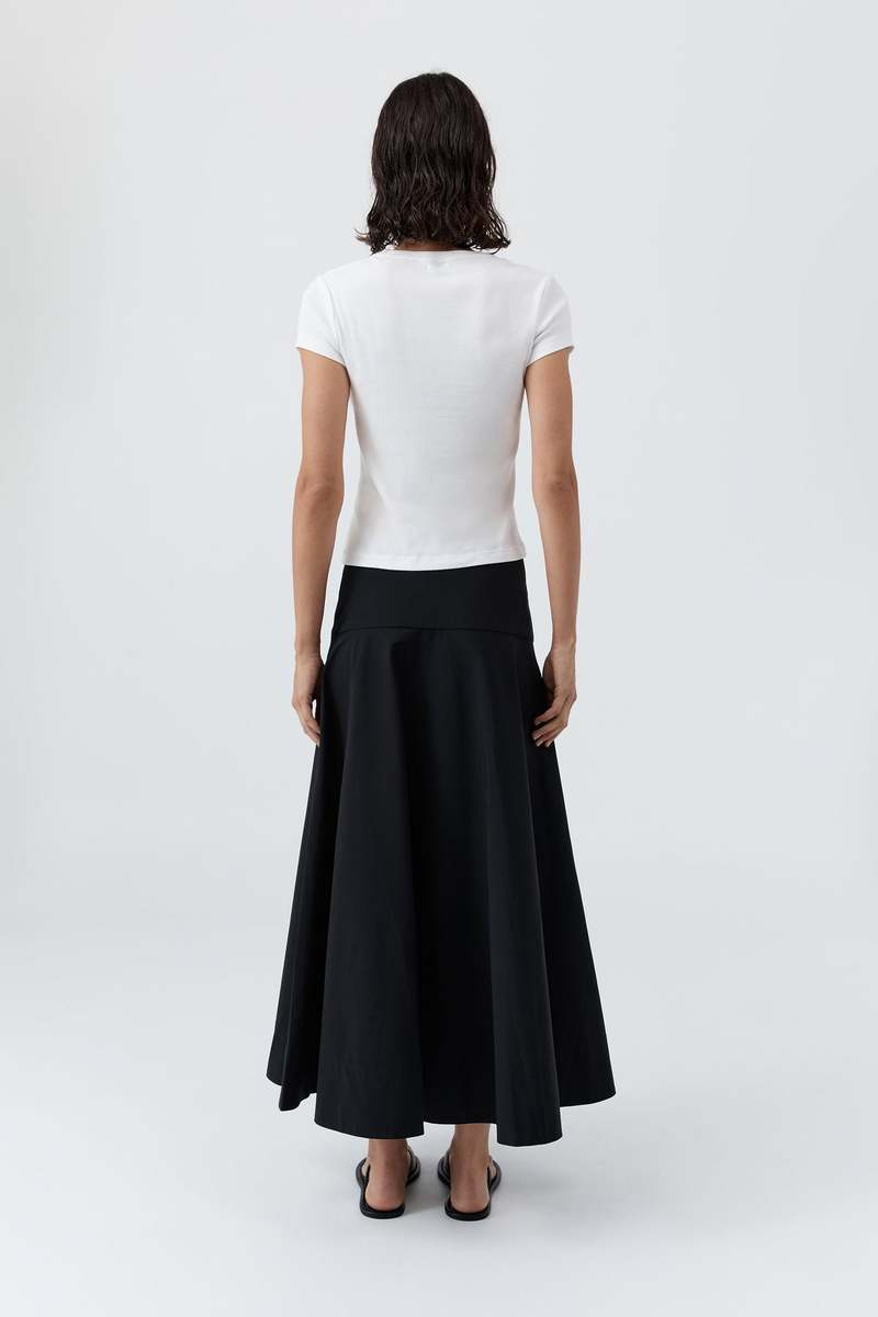St. Agni Cotton Circle Hem Skirt - Black