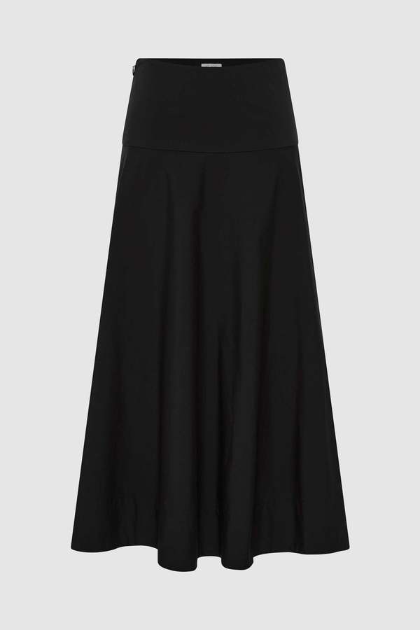 St. Agni Cotton Circle Hem Skirt - Black