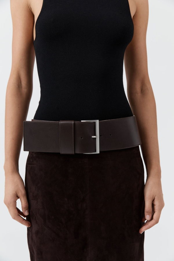 St. Agni Wide Classic Belt - Coffee