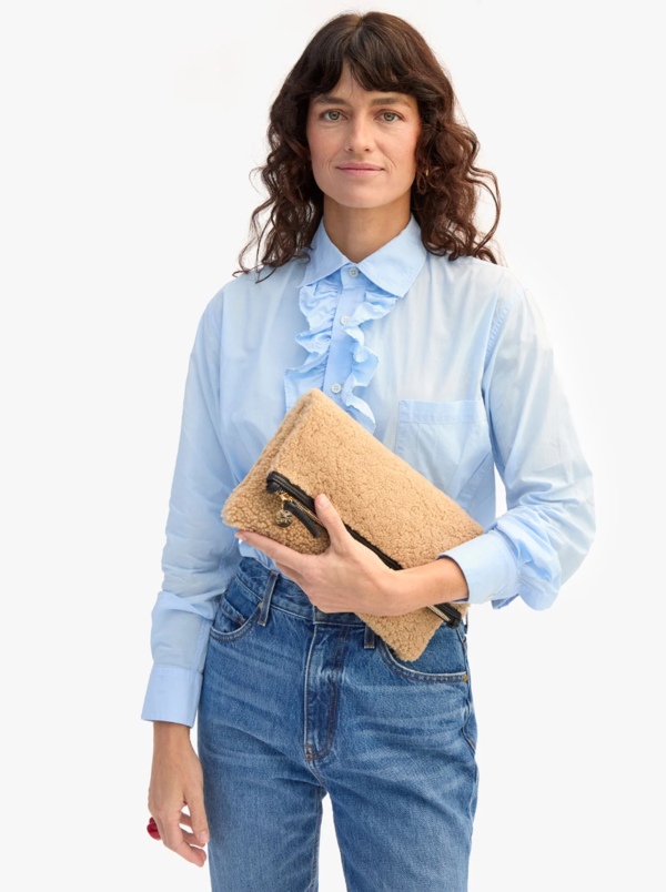 Clare V. Foldover Clutch - Cafe Au Lait