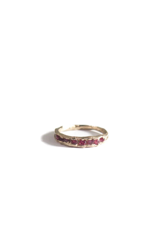 Elaine Ho 14K Gold Ring (Eight Rubies)
