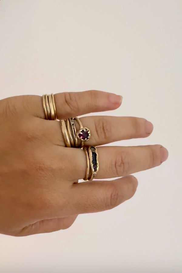 Elaine Ho Rhodolite Garnet 14K Gold Ring