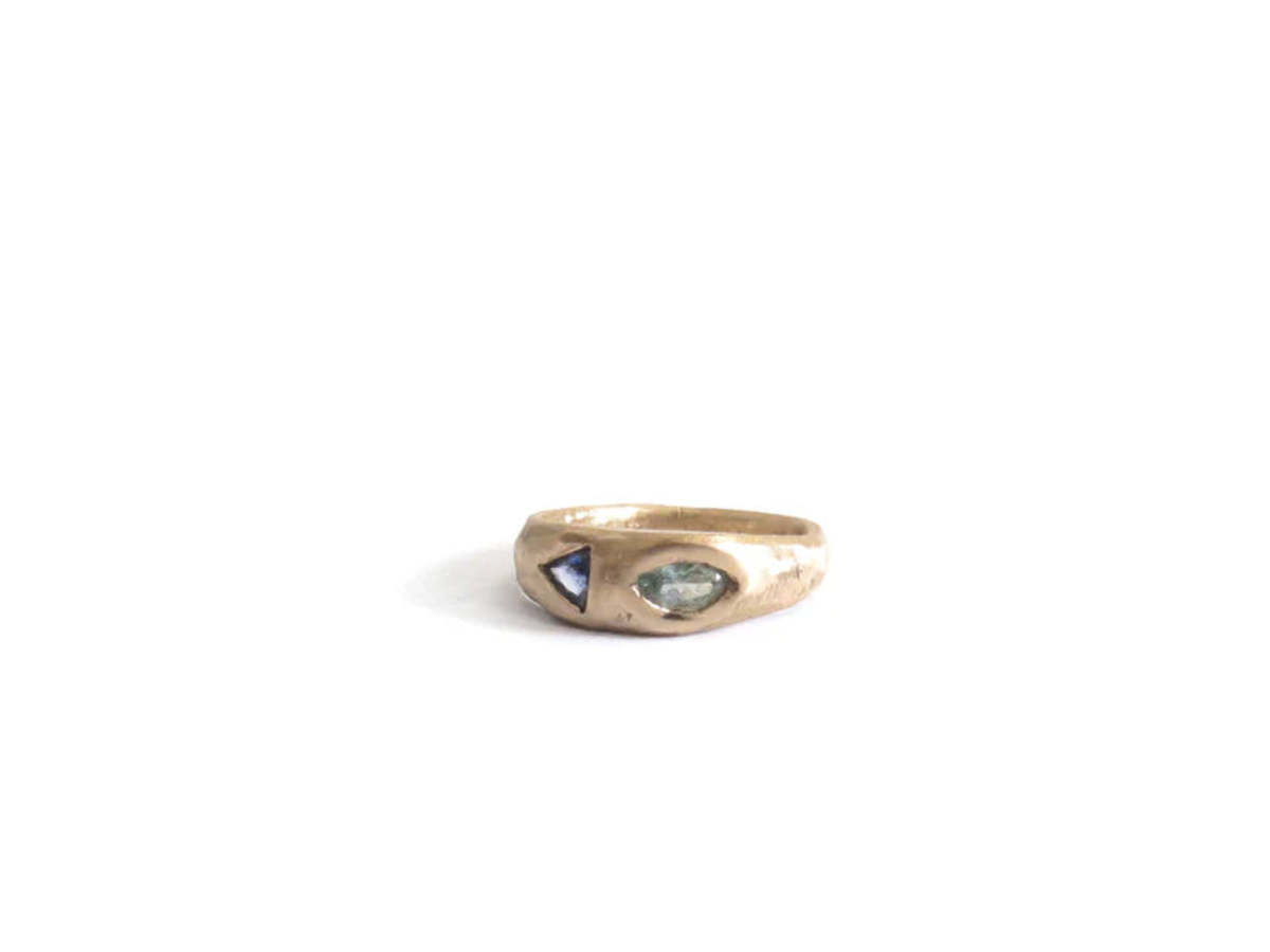 Elaine Ho 14K Gold Sapphire Ring - Image 3 of 8