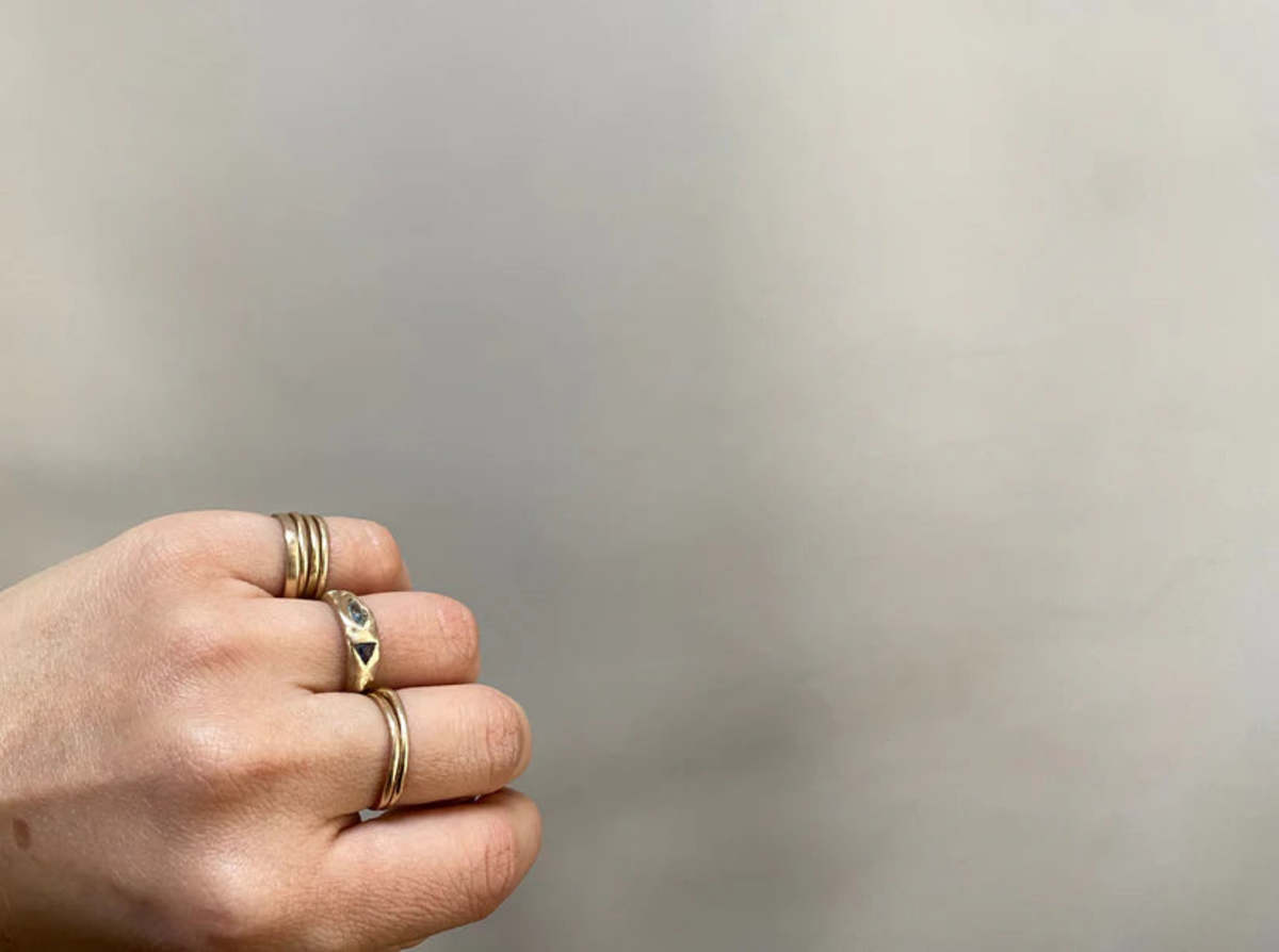 Elaine Ho 14K Gold Sapphire Ring - Image 4 of 8