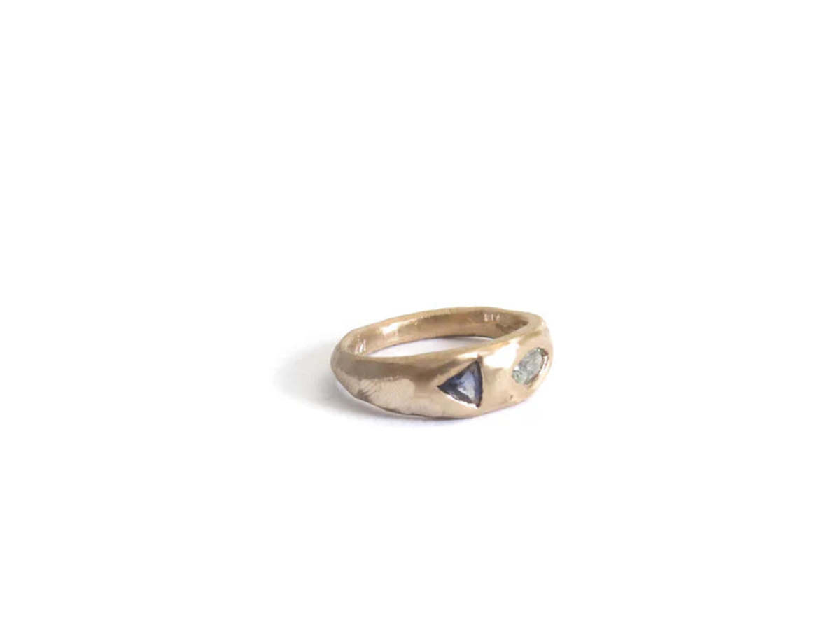 Elaine Ho 14K Gold Sapphire Ring - Image 5 of 8