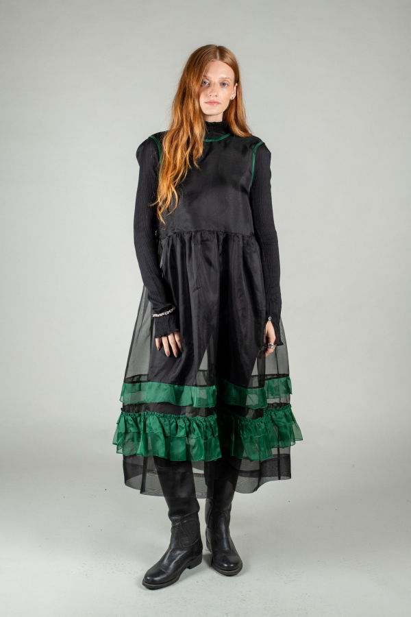 CAWLEY STUDIO Genevieve Dress - Black / Forest