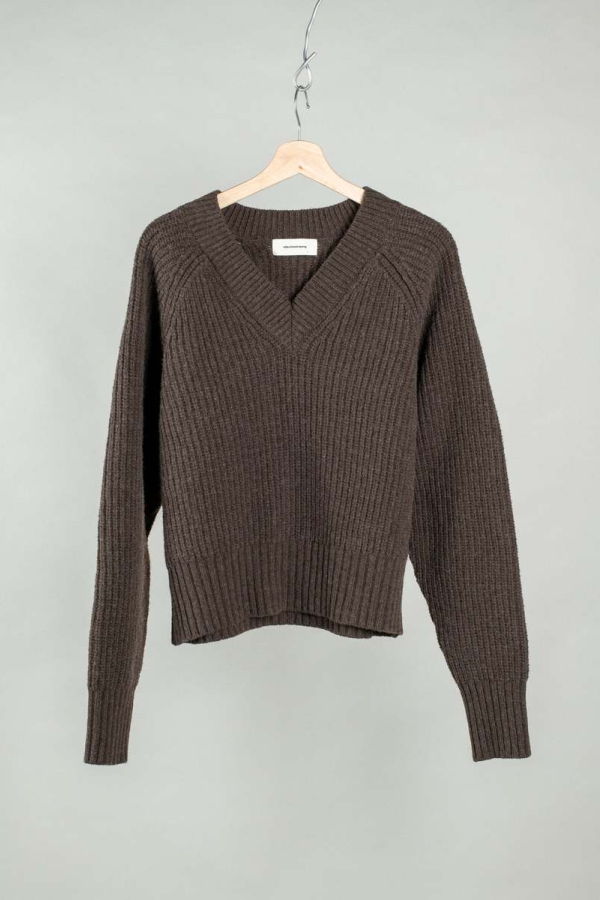 mfpen Plaza V-Neck Sweater - Dark Brown
