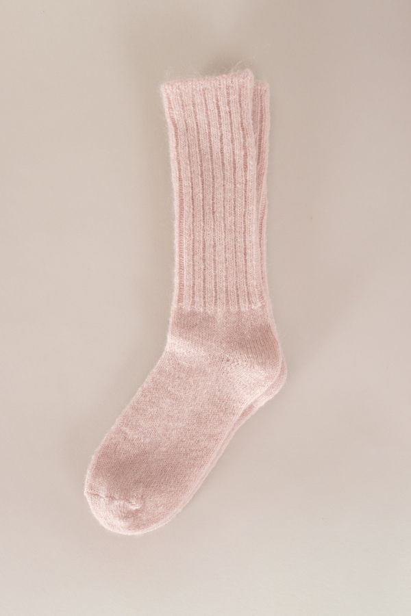 Fog Linen Work Mohair Socks - Pink