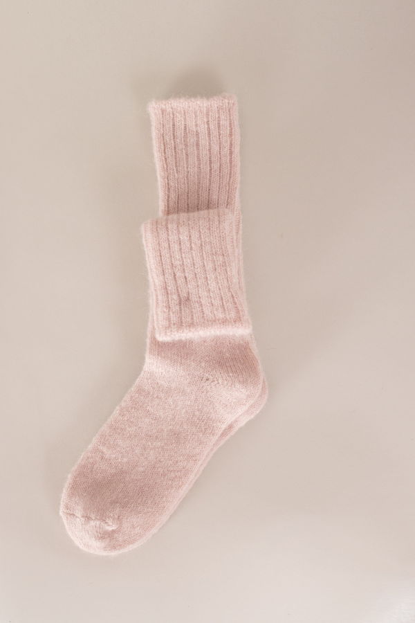 Fog Linen Work Mohair Socks - Pink