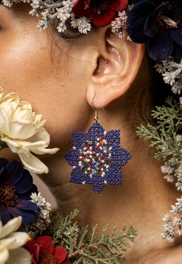 IKKIVI Bead Earrings - Blue