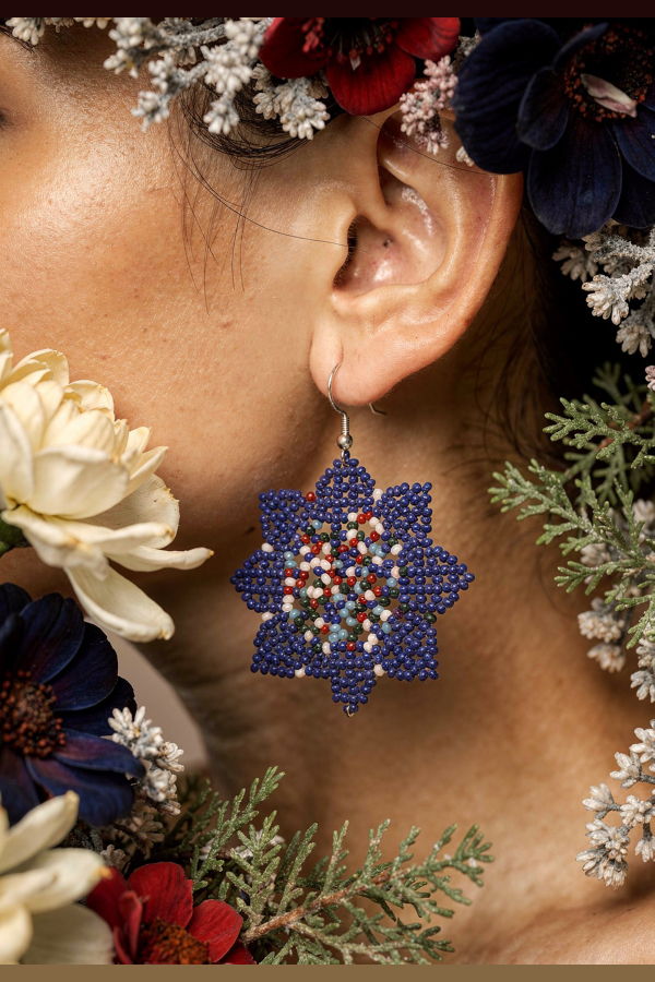 IKKIVI Bead Earrings - Blue