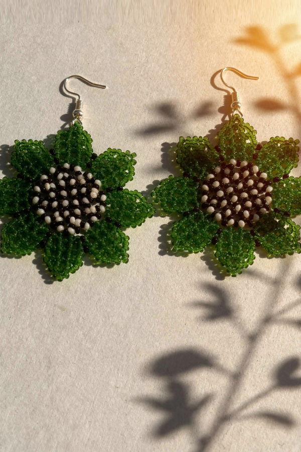 IKKIVI Green Bead Earrings - Green