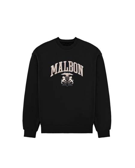 MALBON GOLF Caddy Bear Crewneck Sweatshirt - Black | Garmentory