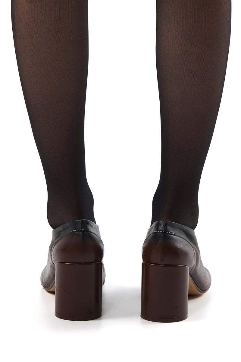 MM6 Maison Margiela Anatomic Block-Heel Leather Pumps